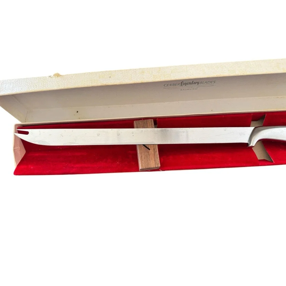 Gerber Balmung Knife w/ Teak Display Block + Storage Box | Legendary‎ Blades